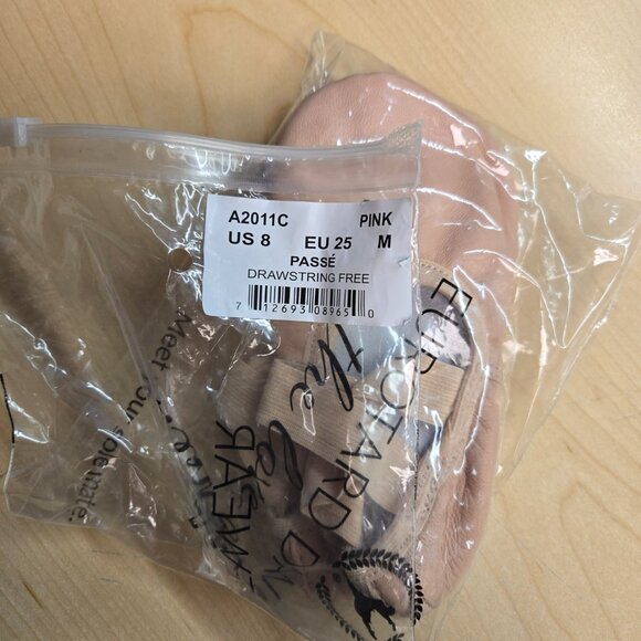 Eurotard Child Passé Full Sole Leather Ballet Shoe, Pink, Size 8 - Picture 2 of 5